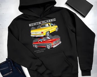 Chevy Square Body C10 Hoodie | Men's Graphic Hoodie | Chevy Pickup | 80s Squarebody Wear| Vintage Chevy Truck | Square Body Chevy Hoodie