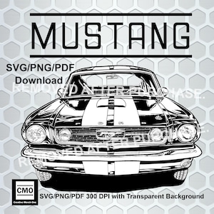 Vintage Ford Mustang Clipart: SVG/PNG/PDF (Digital Download)