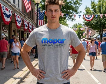 Mopar or No Car T-Shirt | Retro car brand tee | Blue automotive graphic