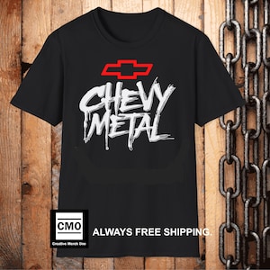 Chevy Metal Bowtie Emblem Tee, Chevrolet Graphic Shirt, Classic Car Lover Gift, Vintage Car Tshirt, Muscle Car Apparel, Fathers Day Gift,