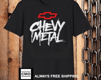 Vintage Bowtie Chevy Metal Tee: Garage Wear Shirt