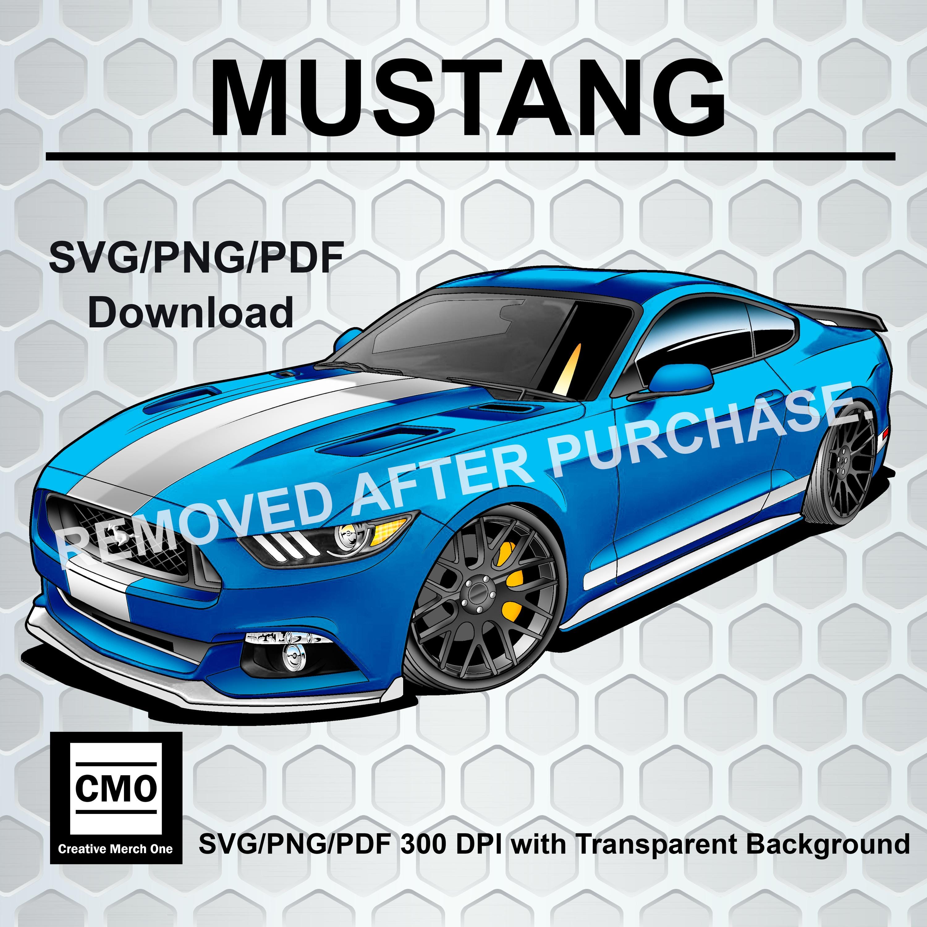 Ford Mustang SVG/PNG/pdf | Digital Download| 300 dpi Transparent Background| Clip Art Digital Download| dtg | This is NOT a cut file