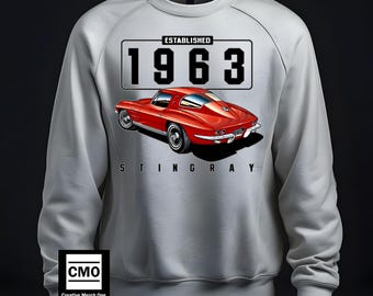 1963 Corvette Stingray Sweatshirt: Retro Car Fan Apparel