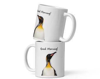 Good Morning! 2 Penguin 11oz Mug – Quirky Ceramic Coffee Mug for Bird Lovers