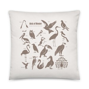 Cojín decorativo con silueta de ave de Birds of Wonder