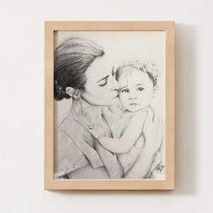 8x10 Custom Art, Pencil Drawing, Family, Pet, Portrait