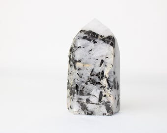 Tourmaline in Quartz Tower: Natural Healing Crystal, Brazil