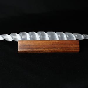 Spiral Selenite Wand Double Sided Point Dagger Energy Work Natural from Morocco image 3