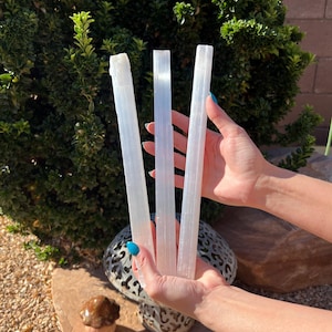 Moroccan Selenite Wand Raw Large 12 inch Selenite Sticks, Ethically Sourced, Crystal Wands, Raw Selenite, Bulk, Raw Selenite Crystal