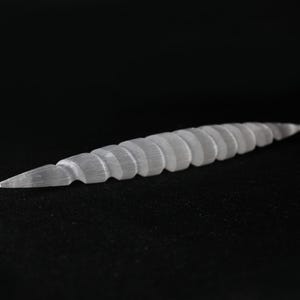 Spiral Selenite Wand Double Sided Point Dagger Energy Work Natural from Morocco image 6
