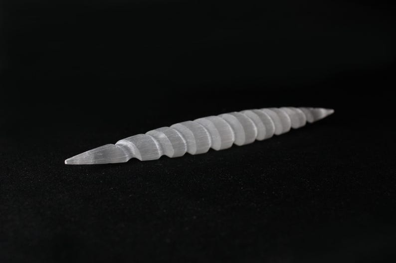 Spiral Selenite Wand Double Sided Point Dagger Energy Work Natural from Morocco image 6