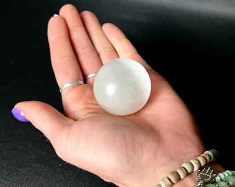 Moroccan Selenite Sphere: Crystal Healing Meditation Tool