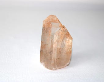 Moroccan Tangerine Quartz Point: Raw Crystal with Hematite Inclusions