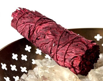 Dragon's Blood White Sage Smudge Stick, Ethically Sourced, 4 Inch
