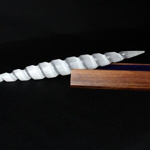 Spiral Selenite Wand Double Sided Point Dagger Energy Work Natural from Morocco image 9