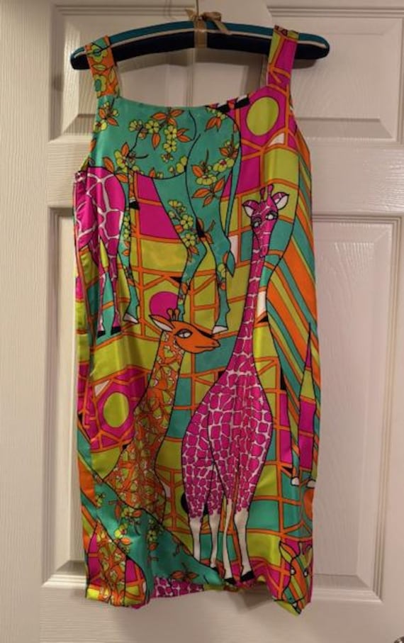 green giraffe print dress Green Animal Print Gold Button Gathered Midi Dress main image 0