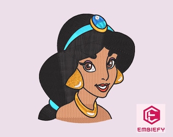 Prinzessin Jasmin Stickdatei: Arabisches Prinzessinmuster (Instant Download)