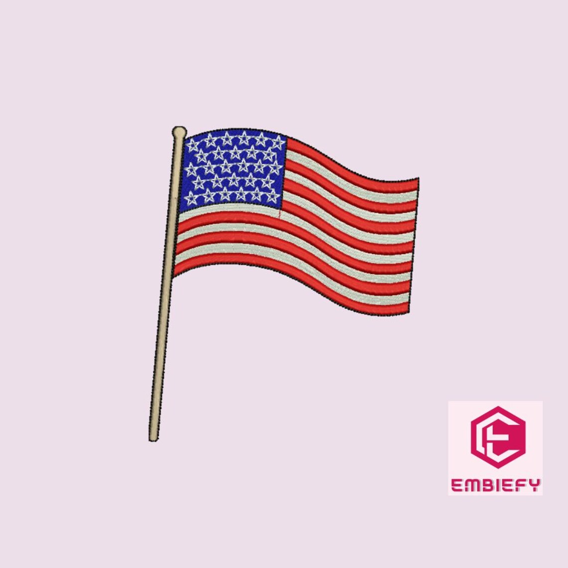 American Flag Embroidery Design: Patriotic USA Pattern (4 Sizes ...