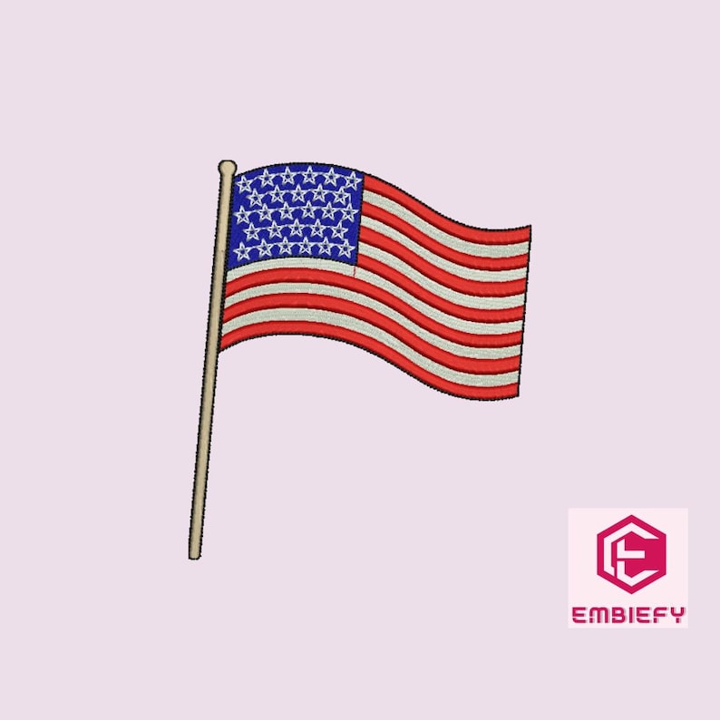 American Flag Embroidery Design: Patriotic USA Pattern (4 Sizes ...