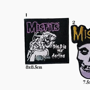 Misfits Patch Punk Rock Music Patch Sew Iron On Heavy Metal Music Embroidered Applique For Battle Vest Denim Jacket Bag