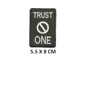 Trust No One Cool applique Saying Words Embroidered Iron or sew on Patch badge Bikers Rocker Dress Transfer N-1169
