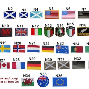 National Country Flag patches Badges Sew On Iron On Embroidered Dress Transfer Flags Jacket Jeans Leather Cool Europe Australia Canada patch