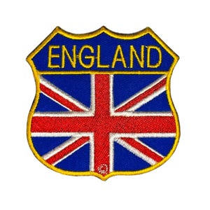 England Shield Handmade Embroidered patch badge transfer jacket jeans hat Union Jack Flag UK Army Military Police Cosplay A91 (7.2 X 7.2 CM)