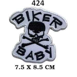 Cool Rockers Motorcycle Biker Face Mask Baby Embroidered Patch Badge Iron. Sew On For Bag Jeans Jackets Hats