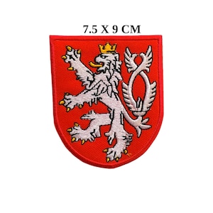 Wappen der Tschechischen Republik Schild Nationalflagge Gesticktes Abzeichen Aufnäher N-58