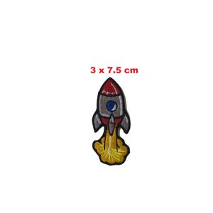 Rocket Flying Retro Cute Cool Ship Space Fire Nasa Embroidered Badge Patch Iron Sew On Clothe  Applique Jacket Jeans Leather N-1240