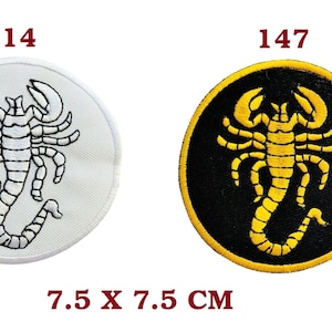 Rockers Bikers Cool Scorpion Classic Round Sew On Iron On Embroidered Badge Patch Jacket Jeans Bag Fabrics Applique Transfer