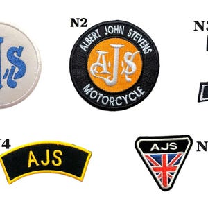 AJS Café Racer British Bikers Motorcycle Vintage Embroidered Iron Sew On Patch Jacket Jeans Leather