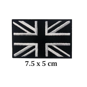 Handmade Embroidered patch badge transfer jacket jeans bag hat Union Jack Flag UK Black Army Military Police Cosplay