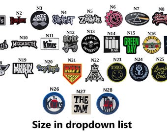 Rock Heavy Metal Band Metal Punk and Rock band Death Metal Black Goth Pop Music Embroidered Badge Iron On Sew On Jeans Jacket Leather Logos 