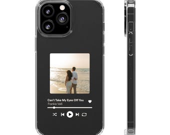 Personalized Song Cover for iPhone, Personalized Phone Case, Custom Music Plaque Phone Clear Case, Personalized Song Plaque, Christmas Gift