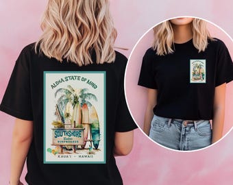 Kauai Surfing Tee, Feel the Aloha Spirit with Our South Shore Surfing Graphic Shirt, Kauai Chicken Shirt, Kauai Hawaii tshirt, Kauai Shirt