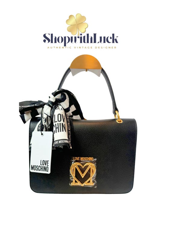 Authentic moschino bag Authentic Moschino Black Gold Chained Bucket Bag - Etsy main image 3