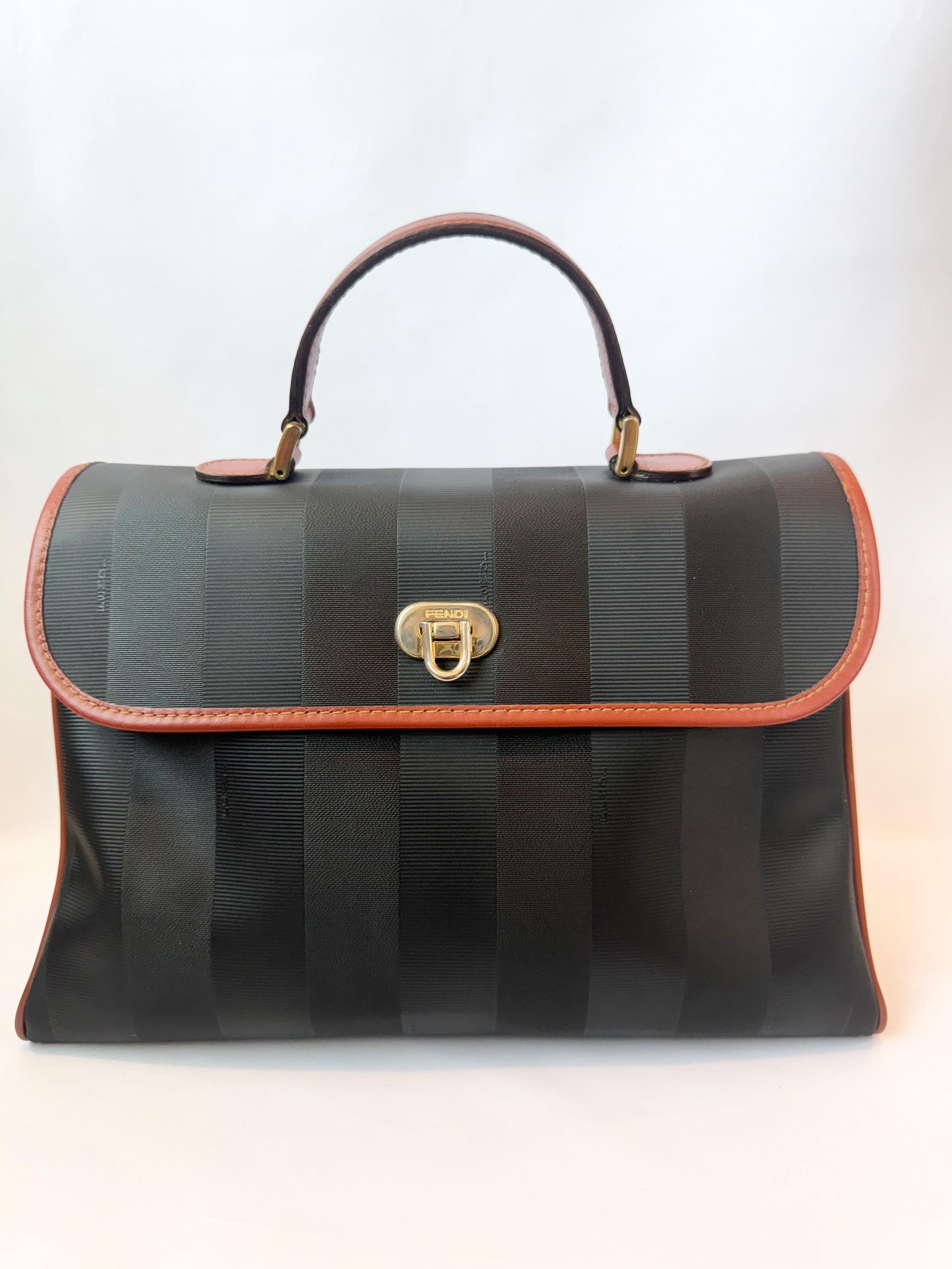 Fendi Convertible Pequin Top Handle/sling Bag - Etsy