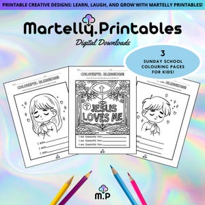 3 Sunday School Coloring Activities for Kids - Christian - &quot;I Am Thankful For&quot; Prompt - Digital Download!