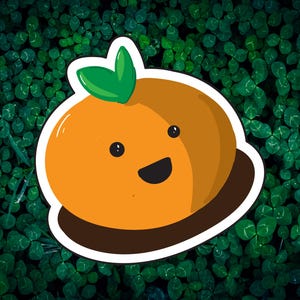 Happy Orange Fruit Sticker Waterproof Vinyl