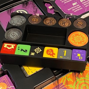 Thunder Road: Vendetta - Carnival of Chaos Expansion - Organizer Insert for Scrap, Super Weapons, and additional Dice Set.