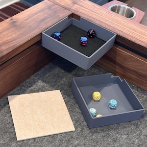 Small Dice Tray Accessory for use with Wyrmwood MGT / Modular Gaming Table (5&quot;x5&quot;in Rolling area)