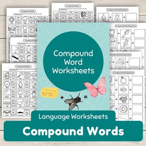 Compound Words Worksheets- No-Prep, Print-and-Go, For Homeschool, Classroom, Extra Reading Practice
