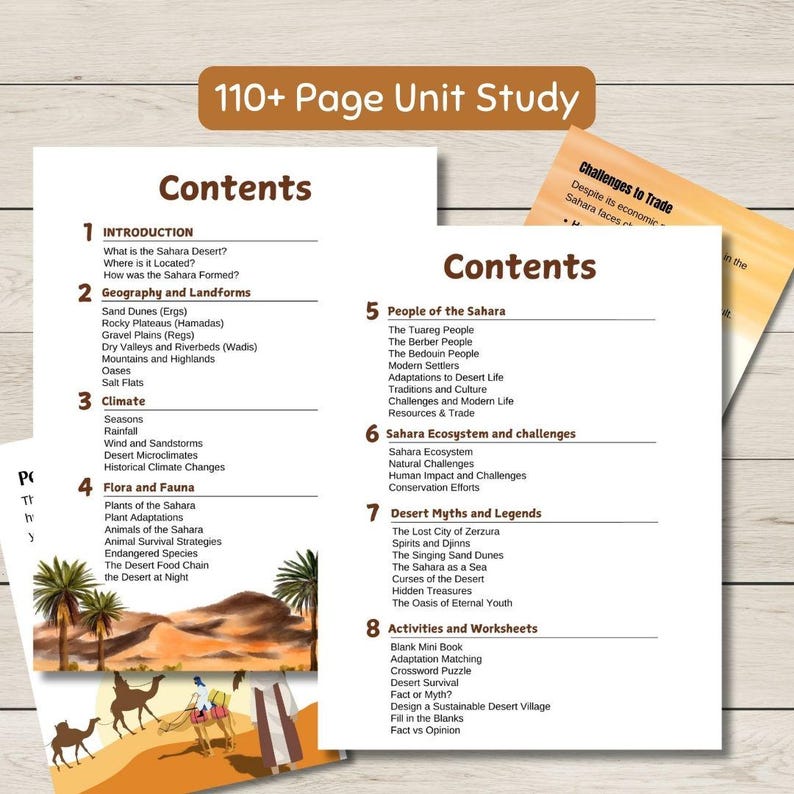 Sahara Desert Unit Study- Explore This Desert Biome's Geography ...