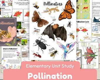 Pollination Unit Study Worksheets, Activities, 100+ Page Elementary Science PDF for Homeschool Science in Spring!