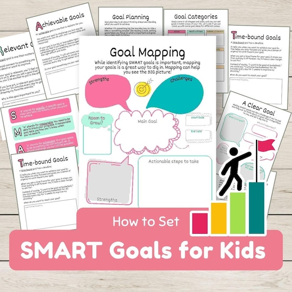 SMART Goal Setting for Kids | Printable Goal Planner PDF | Growth Mindset Activities