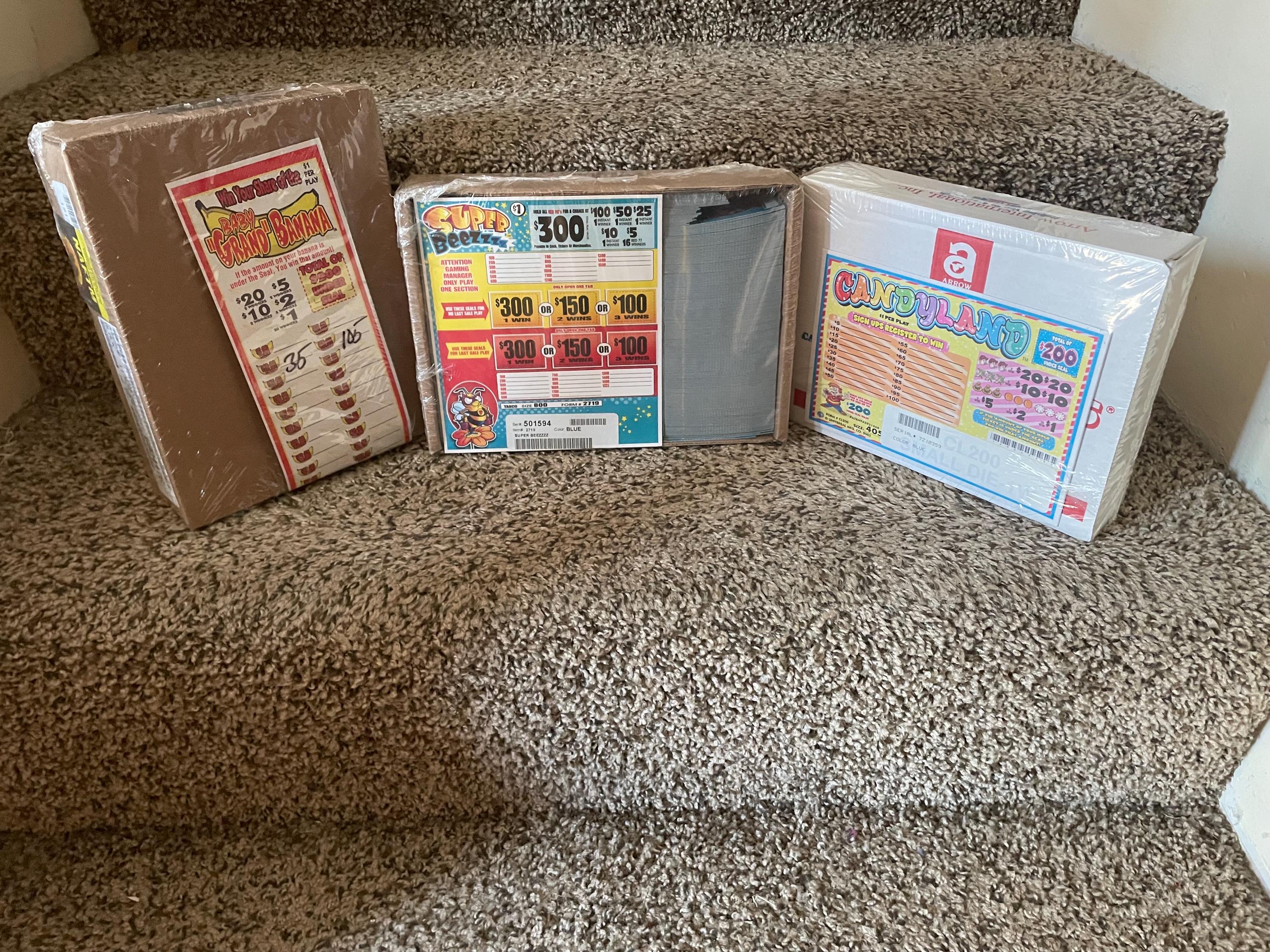 Super Beezzzz and Baby Grand Banana and Candyland Pull Tab Games