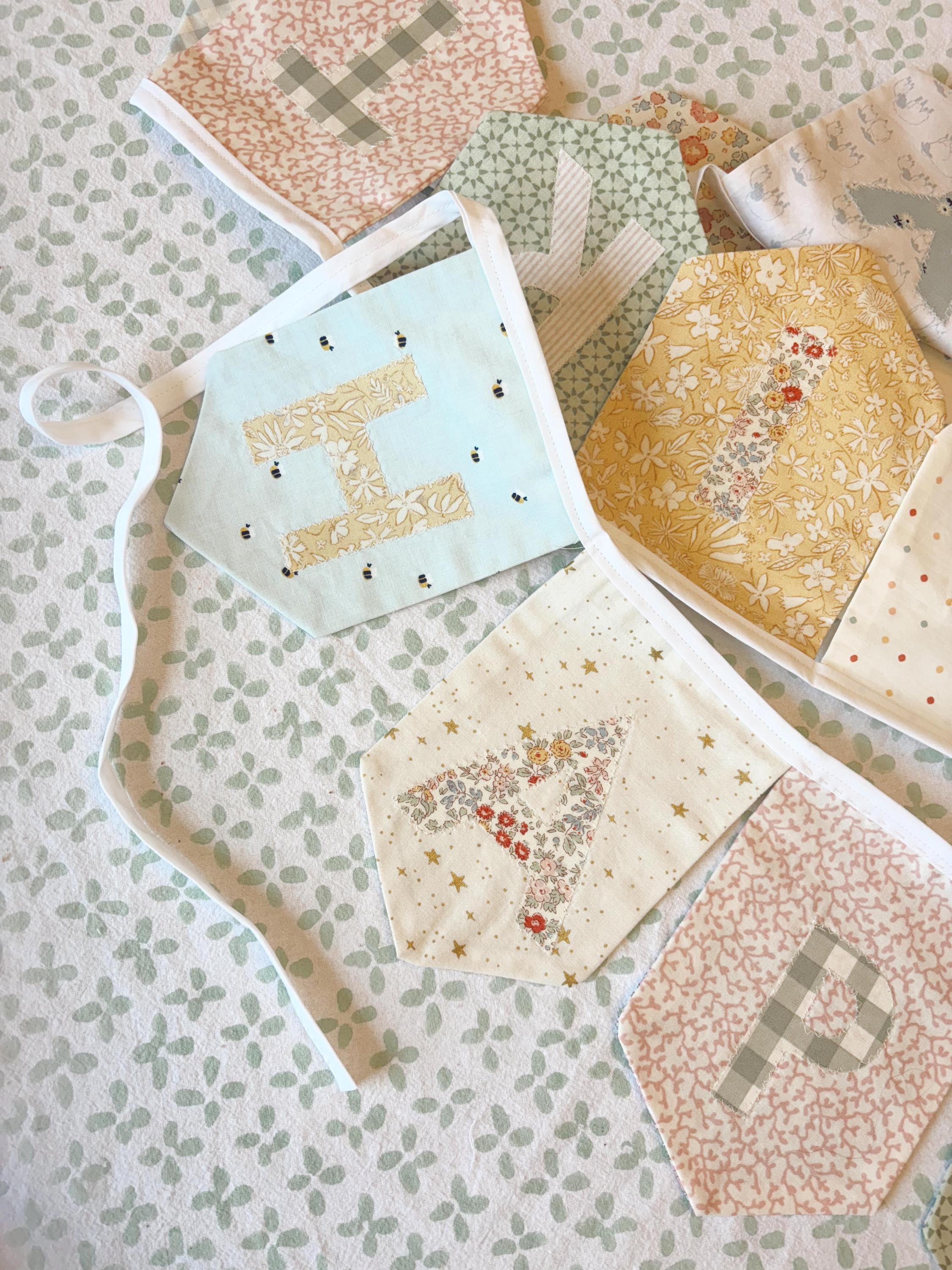 Fabric Happy Birthday Banner Pattern PDF