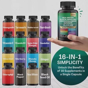 Sea Moss & Shilajit (Black Seed Oil, Turmeric, Ashwagandha, Ginger, Vitamin D 画像 6