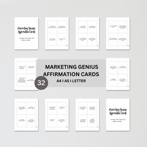 32  Marketing Genius  Affirmation Cards, Affirmation Cards Digital, Vision Board Printables, Affirmation Cards Deck,Affirmation Cards Pdf